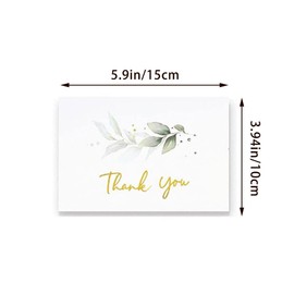 32Pack,Thank You Cards with Envelopes, 3.9” x 5.9”, Greenery Gold Foil Design, Thank You Notes with Envelopes Set, Blank Cards with Envelopes (White)
