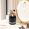 GFWARE Bathroom Organizer Countertop - Rotating Black Toothbrush Holder for
