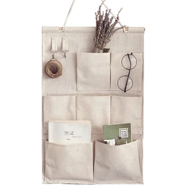 Tazive Wall Pocket Wall-mounted Storage Door Hanger Pocket 3 Tiers 7 Pockets Wall-mounted Entrance Small Item Holder Newspaper Paper Letter Holder Key Hanger Storage Pocket (Off-White)