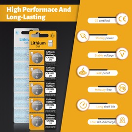 Fitinoch 20 Pack 3 Volt CR2032 Lithium Batteries, 3v Button Cell Coin 2032 DL2032 ECR2032 Battery for Airtag, Car Remote Key