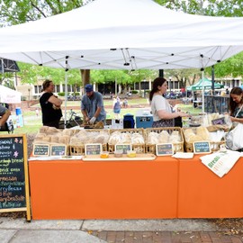 Nasitos 2 Pack 8' Fitted Table Cloth for Rectangular Table Orange Trade Show Table Covers-Open Back Valentines Tablecloth Washable and Wrinkle Resistant Table Cloth, Parties, Buffet, Baby Shower
