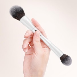 KINGMAS KINGMAS 3Pcs Foundation Makeup Brush Set, Double-ended Kabuki Brush, Large Foundation Brush Medium Concealer Brush Small Contour Brush for Liquid, Cream, Powder, Blending Buffing Face Makeup Tools