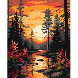 TARATH Paint by Numbers Adult Tree, DIY Hand-Painted Oil Painting Canvas Kits, Beginners Paint by Numbers Painting by Numbers for Home Decoration, No Frame (40 x 50 cm)