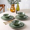 AmorArc Ceramic Dinnerware Sets, Handmade Stoneware Reactive Glaze Plates and