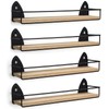 TJ.MOREE 4 Pack Spice Rack Wall Mounted Rustic Style Hanging