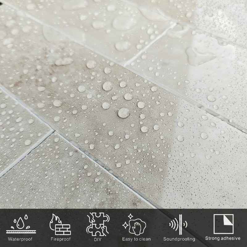 COLAMO Luxury 22PCS Glossy Beige Peel and Stick Backsplash, Stick