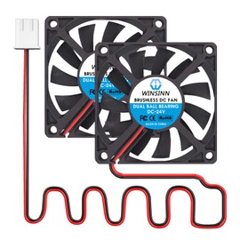 WINSINN DC 70mm Fan 24V 7010 Dual Ball Bearing Brushless Cooling 70x10mm 2PIN (Pack of 2Pcs)