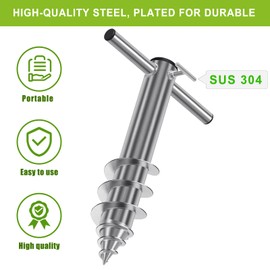 Dolibest Beach Umbrella Sand Anchor, Heavy-Duty Steel Beach Umbrella Holder with 3 Sleeves (Fits 1-2" Poles), Windproof Beach Umbrella Stake, Fully Welded Spiral Base Design for Ultimate Stability