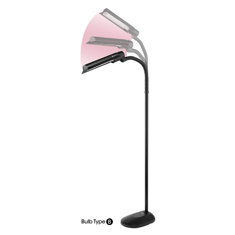 OttLite OttLite T81G5T Wing Shade VisionSaver 18-Watt, Black Floor Lamp