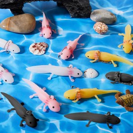 Shappy 24 Pcs Axolotl Valentines Animals Adorable Axolotl Toy Axolotls Gifts Axolotl Toys Axolotl Party Amphibiously Decorations Tiny Animal Figurine for Axolotl Birthday Party Cute Axolotl Toy Soft