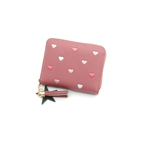 CLKE Girls PU Leather Wallet Cute Women Purse with Pendant,