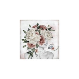 HomeStock Island Oasis Pretty Angela Painting Print on Wrapped Canvas, Wall Art, Canvas Print, Framed Prints, Wall Hanging Prints for Living Room - 12" L x 12" W