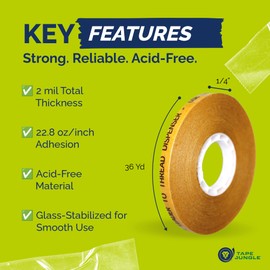 Alanson Products ATG Tape [24 Rolls] 1/4" - Refill Rolls for Pink Glider & #714 Dispenser