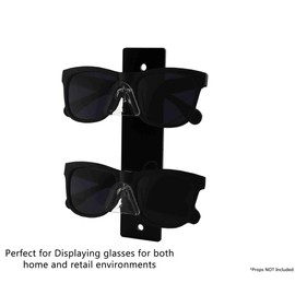 Marketing Holders 6 Pack Eyeglass Holder Black Back Clear Nose Acrylic 2 Tier Wall Mount with Hanging Hardware Holds 2 Pair Sunglasses Glasses Saftey Goggles Rack Retail Stores Offices