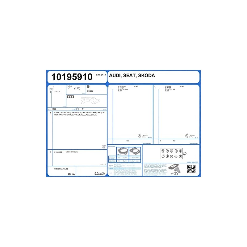 Ajusa 10195910 Gasket, Cylinder Head