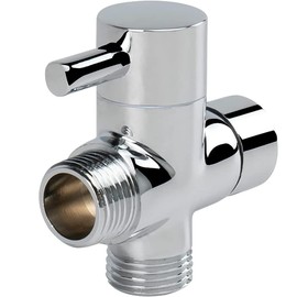 CENPEK Solid Brass G1/2 Inch Shower Arm All-Metal Universal 3-Way Diverter Valve for Hand Shower and Fixed Shower Head, Replacement Part Adapter (Polished Chrome)