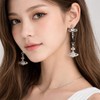 Cute Silver Plated Saturn Stud Earrings Planet Charms Cubic Zircon