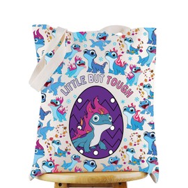 WZMPA Elsa & Salamander Tote Bag Salamander Cartoon Gift Little But Tough Salamander Grocery Bag Elsa & Salamander Merch, Little But Tough Tg, L