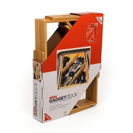 GADGETdock (14" x 10" x 2.375") stores all your kitchen gadget's, utensil's, and gizmo's. This bamboo organizer scales to fit your drawer. Larger or smaller footprints don't matter it fits your needs.