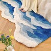 ZYLG Wave Shape Furry Bedroom Rug, Fluffy Area Rug, Bathroom