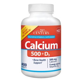 21st Century Calcio Vitamina D3 Apoyo Salud Osea 400 Tabl Sabor Sin Sabor