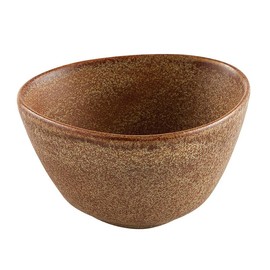 47th & Main Glazed Ceramic Egg Shaped Angled Serving Dish, Small, Brown