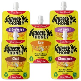 Squeeze Me Honey - On the Go Healthy Honey Snack - No Mess Resealable Pouch for Exercise, Running, Camping, Travel - Great Snack for Kids, Teens, & Adults - 1 oz Packets, 10 Pack Flavor Variety