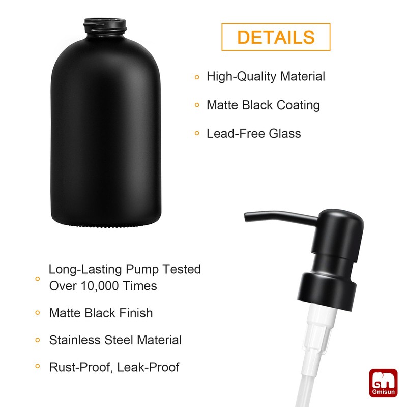GMISUN Black Soap Dispenser, Dish/Hand Soap Dispenser with Matte Black