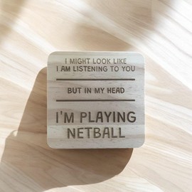Ashton and Finch Funny Netball Coaster Laser Engraved Gift Wooden