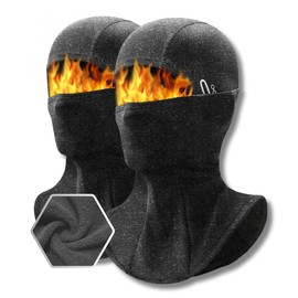 Unihauser Gear [ 2 Pack ] Balaclava Thermal Ski Mask | Warm Fleeced, Cold Weather Essential Addon to Outdoor Enthusiast's Collection and Motorcycle Accessories (Charcoal)