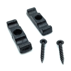 JAM2DAY Pack of 2 Black Turn Buttons/Catches With Screws For Shed Doors, Garden, Pens etc. (Black, 35mm)