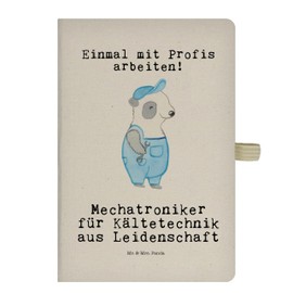 Mr. & Mrs. Panda DIN A5 Baumwoll Notizbuch Mechatroniker für Kältetechnik Leidenschaft - Geschenk, Skizzenbuch, Gesellenprüfung, Rente, Journal,