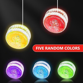 Lotvic 15 Pcs Light Up YoYo, Plastic LED Yoyo Kids, Responsive Yoyo Ball, Bearing Yoyo for Kids Beginners, Entertaining Yoyo for Party Bag Fillers, Classroom Prizes, Birthday Favors (Random Colors)