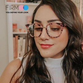 Firmoo Women Blue Light Blocking, Cat Eye Computer Glasses, Anti Glare Anti Eyestrain Acetate Full Frame Blue Light Blocker Eyewear (Pink,Pattern)