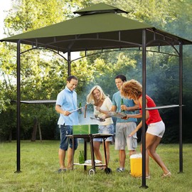 Eurmax USA High Performance Grill Gazebo Canopy Replacement Cover 5x8 BBQ Gazebo Shelter Top（Lemon Green
