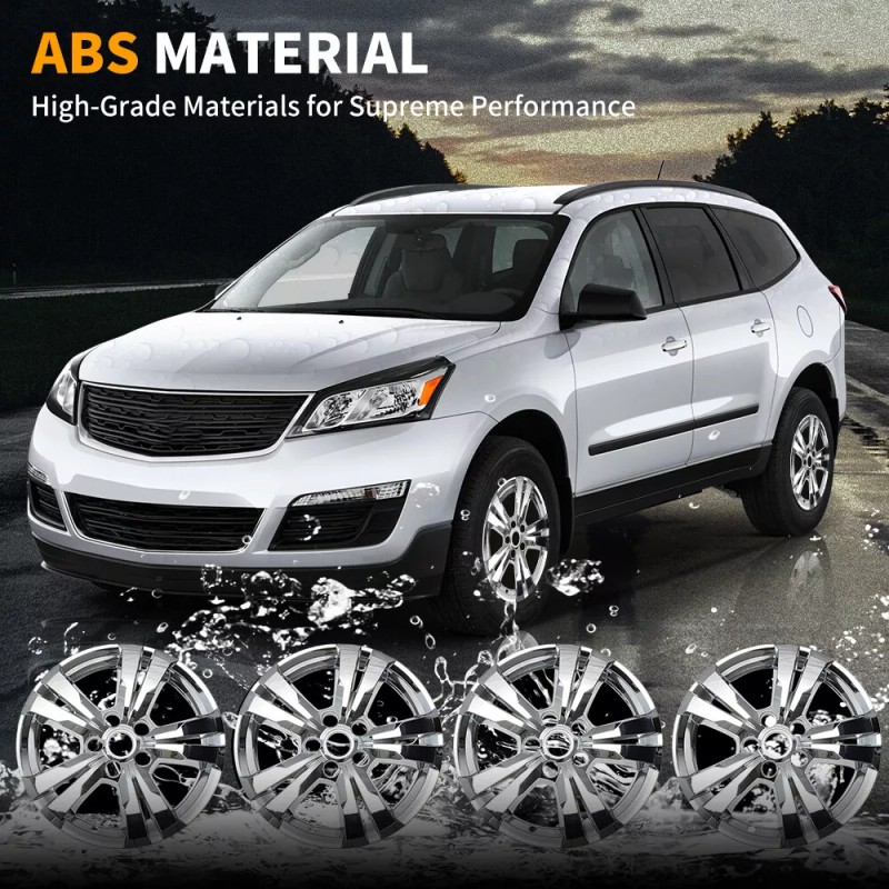 Unbranded Set of Four 17" Chrome ABS Wheel Skin Covers