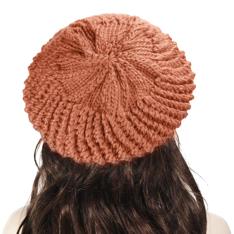 ZLYC Women's Cable Knitted Beret Hats Braided Baggy Wool Beret