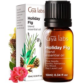 Gya Labs Holiday Fig Essential Oil Blend for Diffuser - Holiday Essential Oils for Skin - Natural Ingredients of Pine Needle, Palmarosa, Ho Wood, Bay Laurel Leaf & Vanilla Essential Oil (0.34 Fl Oz)