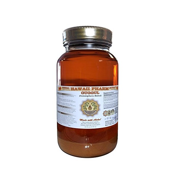 Guggul Liquid Extract, Organic Guggul (Commiphora Mukul) Tincture Supplement 32 oz