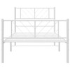 Casafoyer Metal Bed Frame with Headboard and Footboard White 39.4"x74.8"
