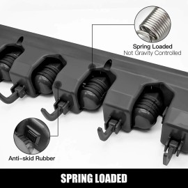 Imillet Mop and Broom Holder, Wall Mounted Organizer-Mop and broom Storage Tool Rack ...