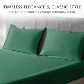 THXSILK 100% Silk Pillowcase for Hair and Skin, Soft Smooth Cooling Pillow Cover with Hidden Zipper, Both Sides Pure Silk, Gift for Women Men 1 pc(Standard, Emerald Green)