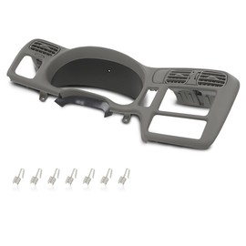 PIT66 Dashboard Bezel Cluster Dash Bezel Trim Double Din Compatible with Chevy Blazer S10 GMC Jimmy Sonoma 1998-2004 Gray