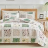 Joyreap 3 Pieces Quilt Set Full/Queen, Patchwork Floral Boho Design,