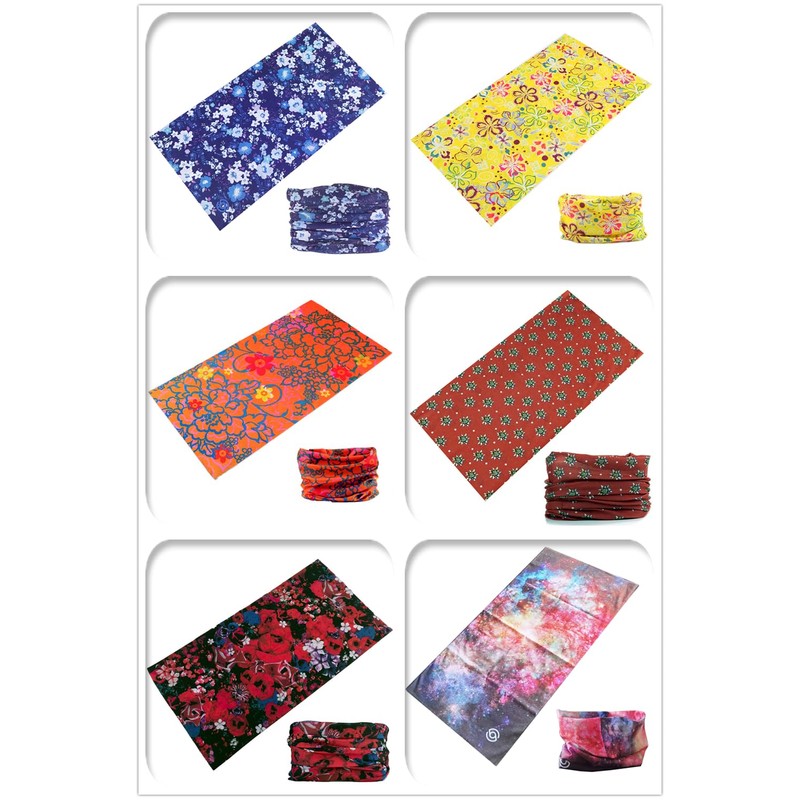 KINREE 6PCS Outdoor Magic Scarf, Elastic Headbands, Headscarves, Headwear, Mask