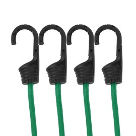 INFINAUTO Multifunctional Elastic Luggage Rope 60cm Motorcycle Trailer Trucks Cargo Adjustable Bungee Cords with Metal Buckle Green 4pcs