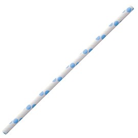 FRANZ MENSCH NatureStar Paper Straws Classic Polka Dot Light Blue / White, Length: 19.7 cm, Diameter: 0.6 cm, Pack of 5000
