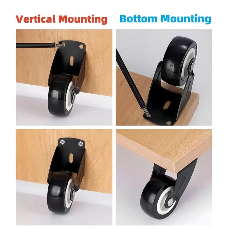 4-Pack 2" Gate Wheels, Anti-Sag Door Bottom Support Wheels, Anti-Friction