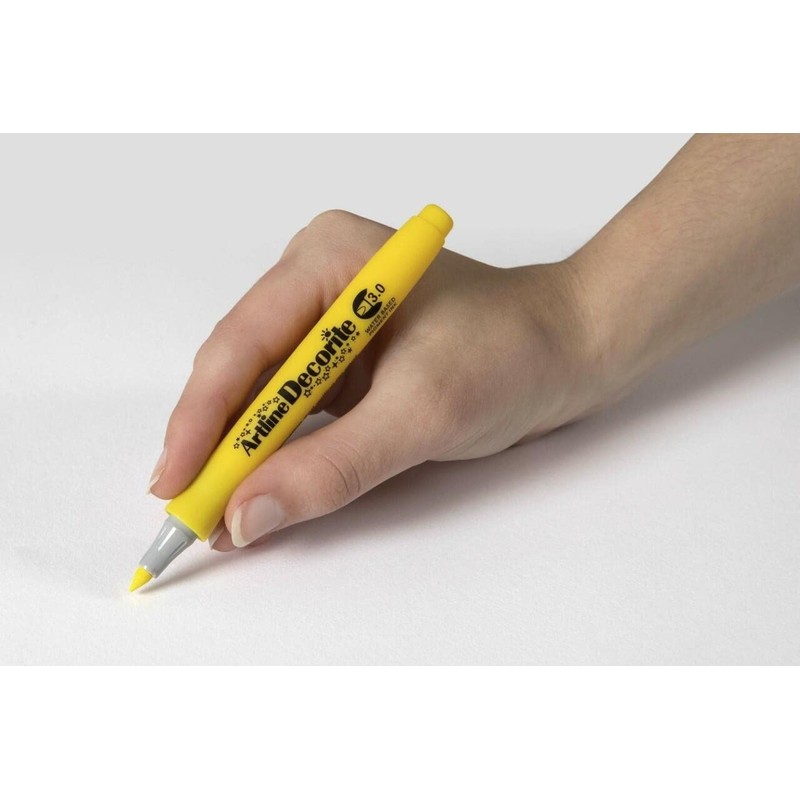 Artline 'Decorite' Yellow Marker Pen 3.0mm for Card, Glass, Metal