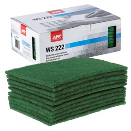 App WS 222 Sanding Fleece Pads, Set of 10, 150 x 230 mm, Green, Sanding Fleece for Metal, Wood, Steel & Stainless Steel, Coarse Grain Sanding Wool, Grit: 240-280